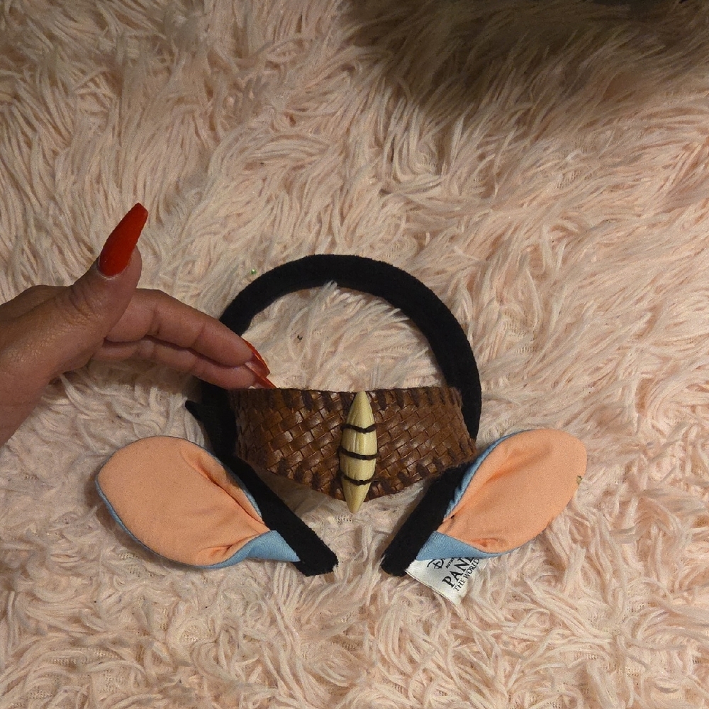 Disney Woven Hairband with Peach and Blue Ears